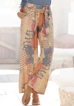 Outlet Buffalo Palazzohose Orange-Blau-Bedruckt
