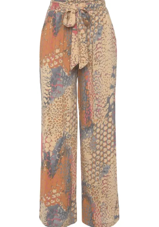 Outlet Buffalo Palazzohose Orange-Blau-Bedruckt