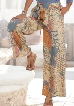 Outlet Buffalo Palazzohose Orange-Blau-Bedruckt