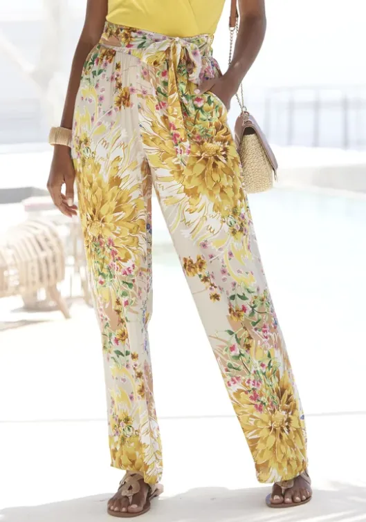 New LASCANA Palazzohose Sand-Gelb Bedruckt