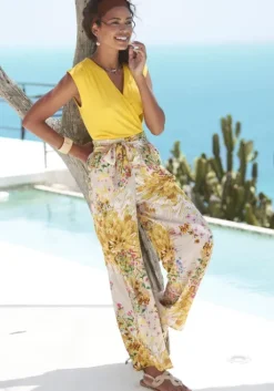 New LASCANA Palazzohose Sand-Gelb Bedruckt