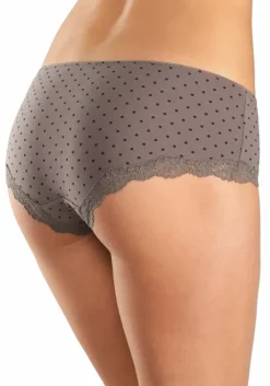 New LASCANA Panty Taupe-Uni, Gepunktet, Gestreift