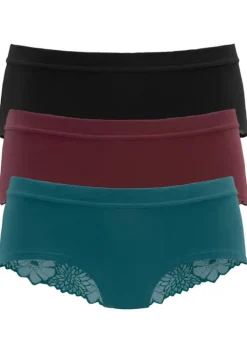 Outlet LASCANA Panty Petrol, Schwarz, Lila