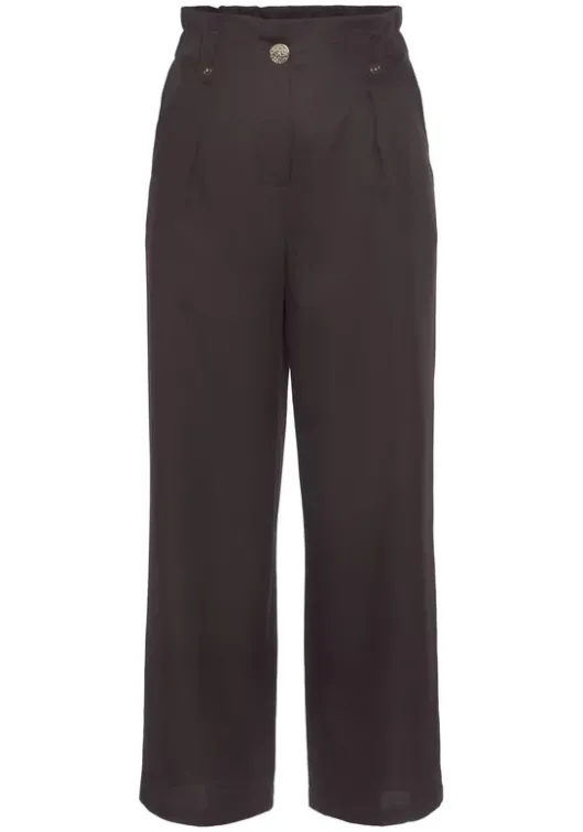 Hot LASCANA Paperbag-Hose Aubergine-Washed