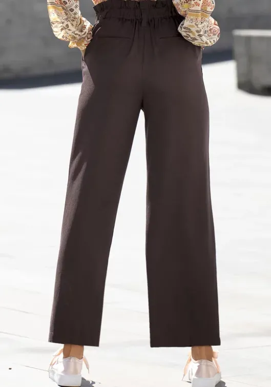 Hot LASCANA Paperbag-Hose Aubergine-Washed