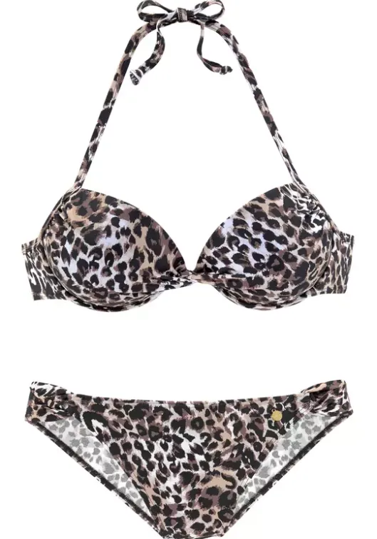 Online LASCANA Push-Up-Bikini"Raubi" Braun-Bedruckt