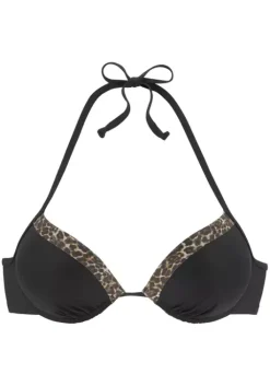 Online LASCANA Push-Up-Bikini-Top"Adele" Schwarz-Leo