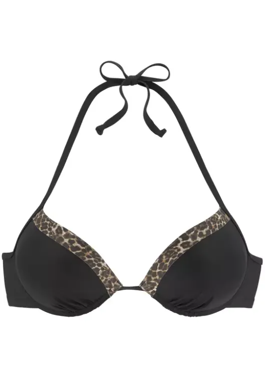 Online LASCANA Push-Up-Bikini-Top"Adele" Schwarz-Leo