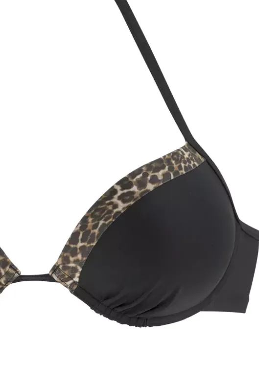 Online LASCANA Push-Up-Bikini-Top"Adele" Schwarz-Leo