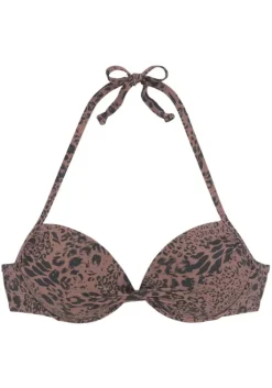 Outlet LASCANA Push-Up-Bikini-Top"Asha" Braun-Schwarz