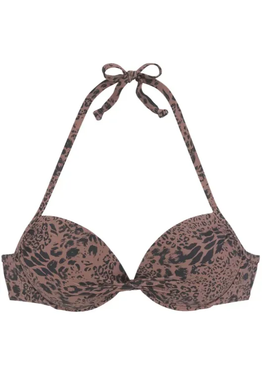 Outlet LASCANA Push-Up-Bikini-Top"Asha" Braun-Schwarz