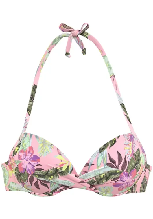Best s.Oliver Push-Up-Bikini-Top"Azalea" Rose-Bedruckt