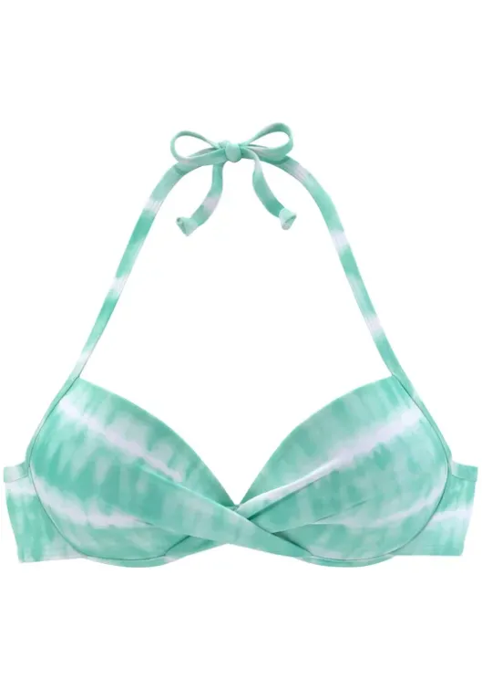 Hot s.Oliver Push-Up-Bikini-Top"Enja" Turkis-Weis
