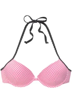 Buffalo Push-Up-Bikini-Top"Florida" Rosa-Schwarz