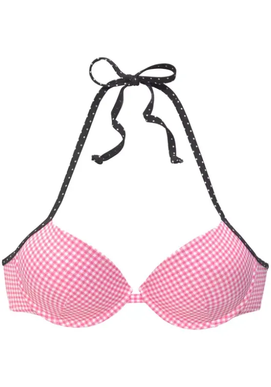Buffalo Push-Up-Bikini-Top"Florida" Rosa-Schwarz