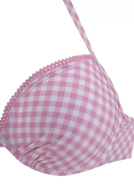 Clearance Buffalo Push-Up-Bikini-Top"Karo" Rosa-Kariert