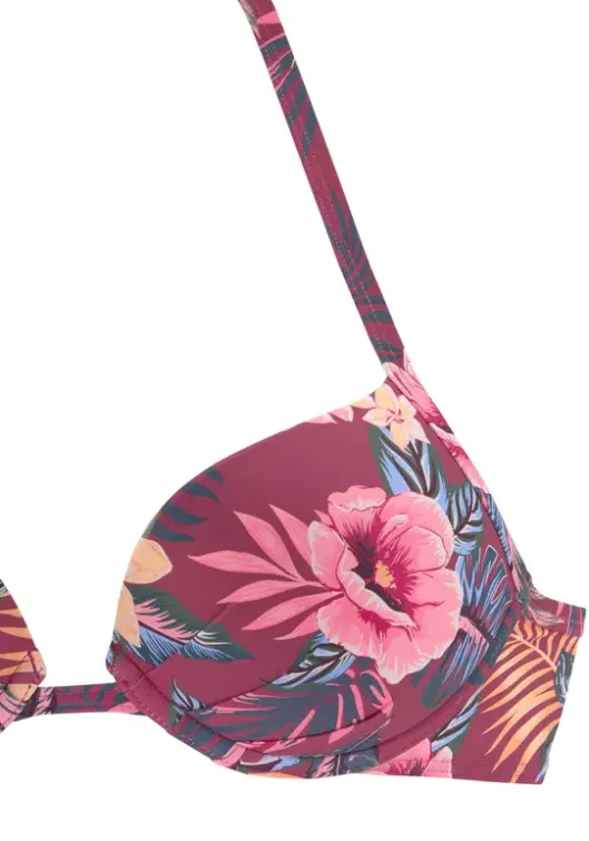 Clearance s.Oliver Push-Up-Bikini-Top"Marika" Rostrot-Bedruckt