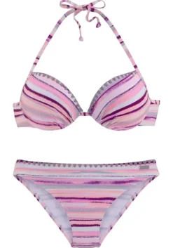 Sale Venice Beach Push-Up-Bikini"Violet" Lachs-Bedruckt