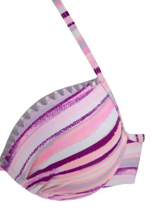 Sale Venice Beach Push-Up-Bikini"Violet" Lachs-Bedruckt