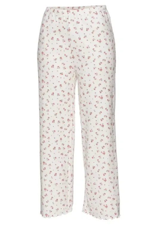 New s.Oliver Pyjamahose Ecru-Geblumt