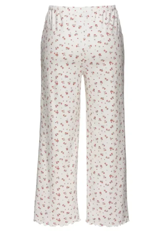 New s.Oliver Pyjamahose Ecru-Geblumt