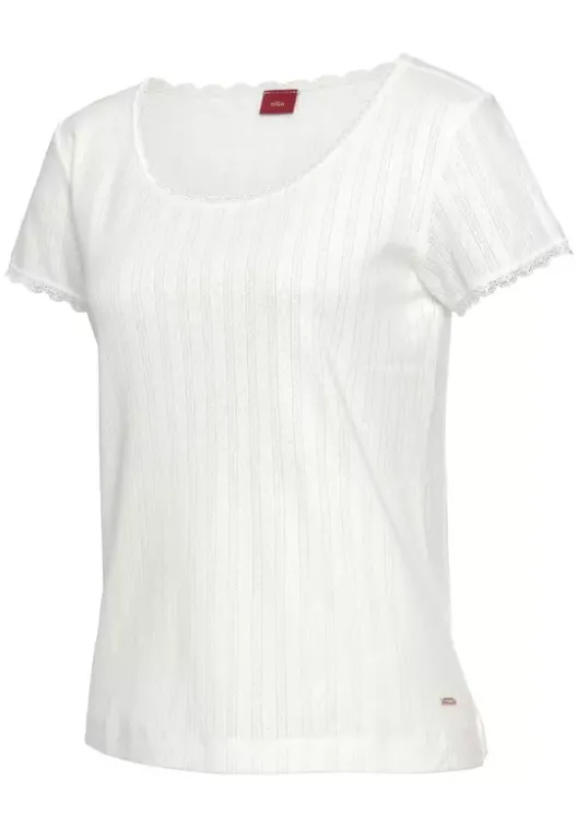 Outlet s.Oliver Pyjamaoberteil Ecru