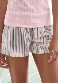 Hot s.Oliver Pyjamashorts Blassrosa-Gestreift