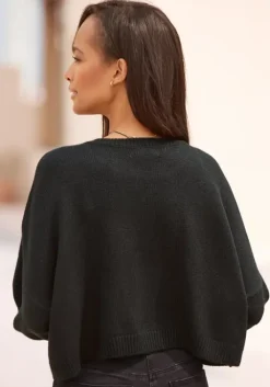 Discount Buffalo Rhombenpullover Schwarz-Camelfarben