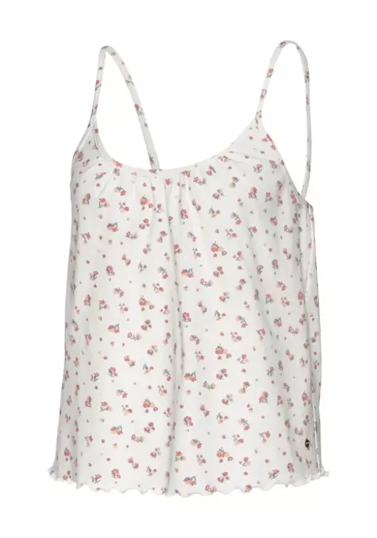 Online s.Oliver Ripptanktop Weis-Geblumt