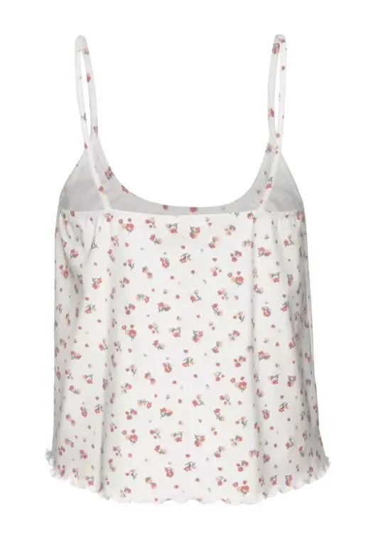 Online s.Oliver Ripptanktop Weis-Geblumt
