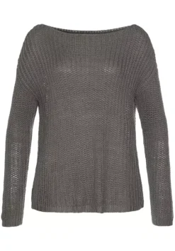 Best LASCANA Rundhalspullover Khaki