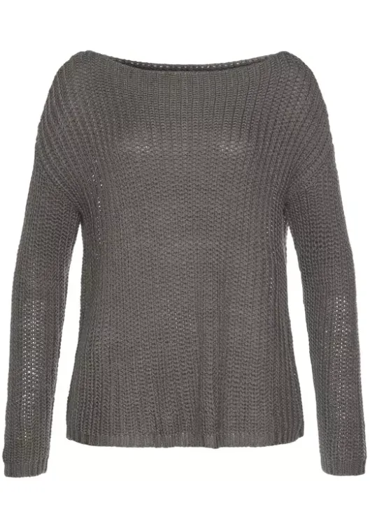 Best LASCANA Rundhalspullover Khaki