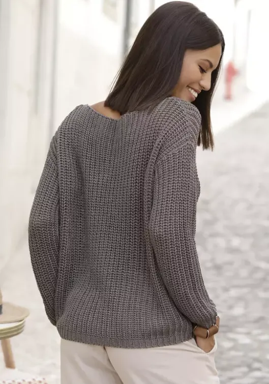 Best LASCANA Rundhalspullover Khaki