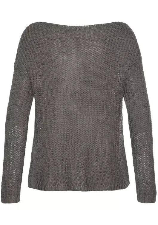 Best LASCANA Rundhalspullover Khaki