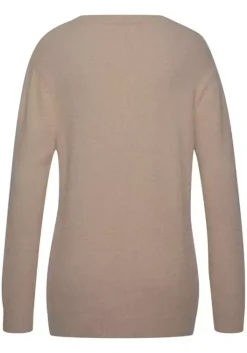Discount LASCANA Rundhalspullover Camelfarben