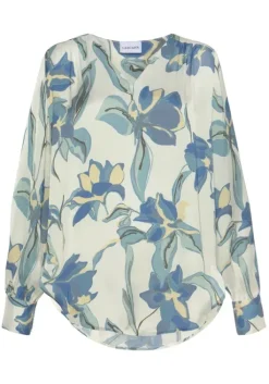 New LASCANA Satinbluse Creme Bedruckt