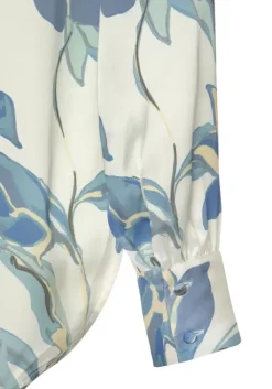 New LASCANA Satinbluse Creme Bedruckt