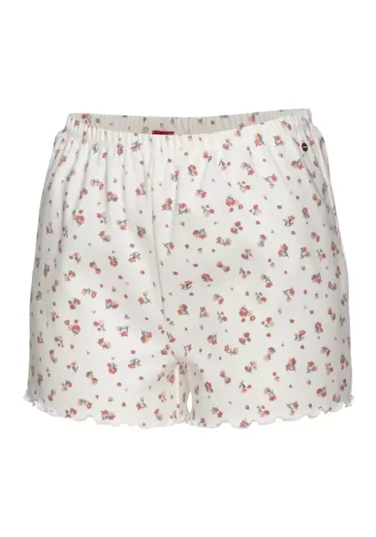 Online s.Oliver Schlafshorts Weis-Geblumt
