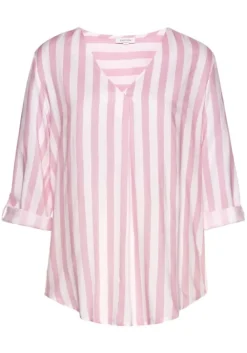 Outlet LASCANA Schlupfbluse Weis-Rosa