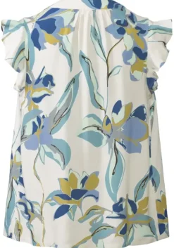 LASCANA Schlupfbluse Creme-Blau Bedruckt
