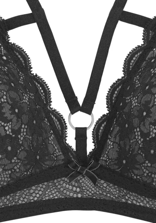 Best petite fleur gold Set: Bralette-Bh Schwarz-Silberfarben