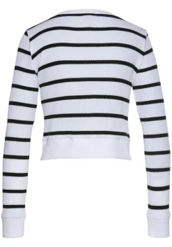 Outlet LASCANA Shirtjacke Weis-Schwarz-Gestreift