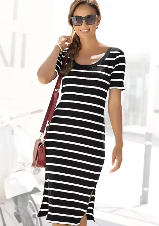 Online LASCANA Shirtkleid Schwarz-Weis-Gestreift