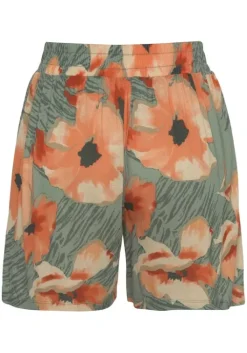 Hot LASCANA Shorts Grun-Orange Bedruckt