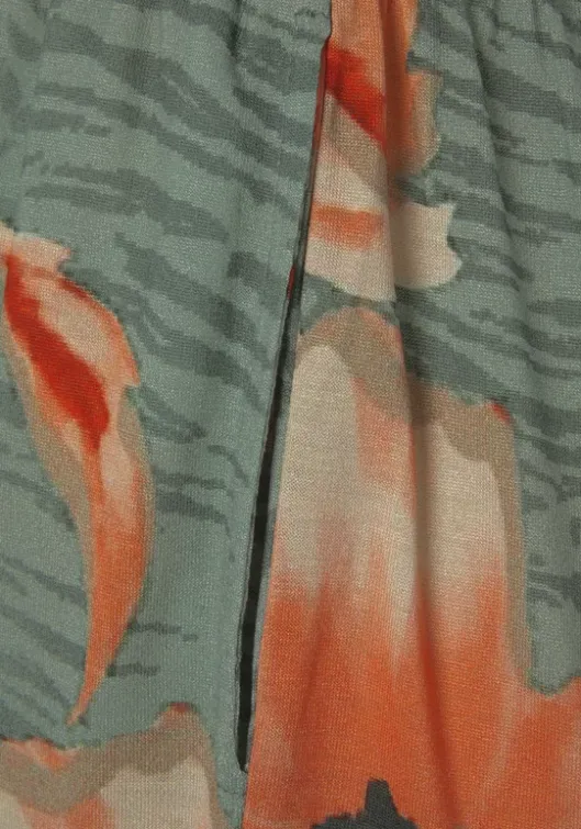Hot LASCANA Shorts Grun-Orange Bedruckt
