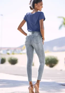 Outlet LASCANA Skinny-Fit-Jeans Blue-Washed