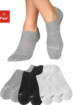 Hot LASCANA ACTIVE Sneakersocken 3X Weis, 2X Schwarz, 2X Grau-Meliert