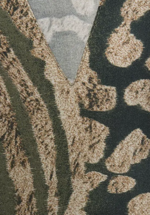 Clearance LASCANA Sommerkleid Taupe-Grun-Bedruckt