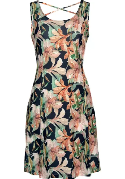 Clearance LASCANA Sommerkleid Marine-Apricot-Bedruckt