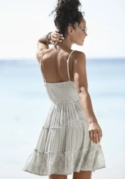 Clearance LASCANA Sommerkleid Schilfgrun-Creme Bedruckt
